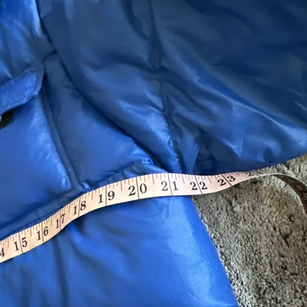Vintage Packable Quilted Goose Down Men's Jacket Blue Outdoors Snow Small - Picture 12 of 16